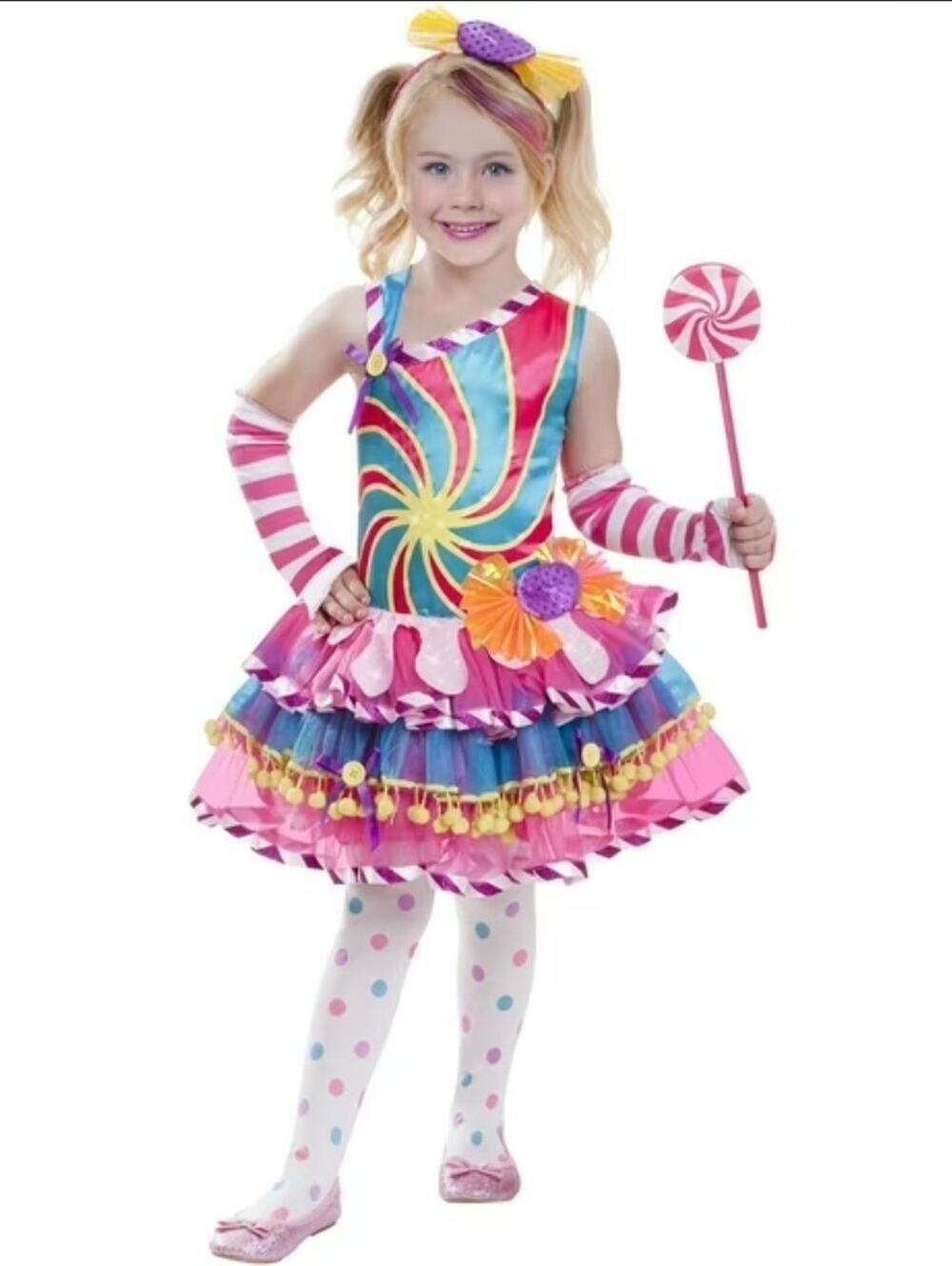 Candy Girl Tutu Dress Candy Land Halloween Costume Multicolor Size S 4-6